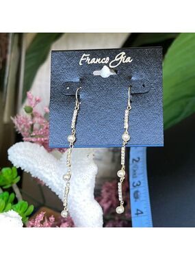 Gold / Pearl Franco Gia  Water Fall Dangle Earrings $16ea / 3 for $25